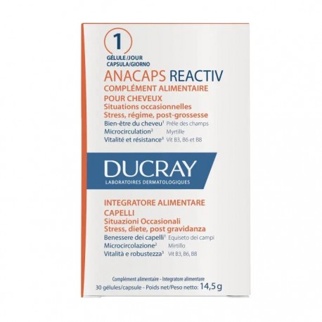 Ducray Anacaps Reactiv Capelli integratore per la caduta dei capelli occasionale 30 capsule