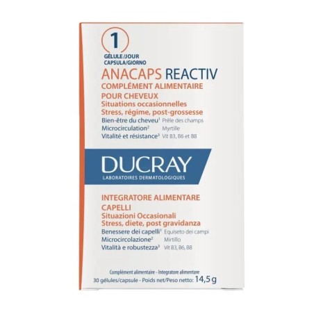 Ducray Anacaps Reactiv Capelli integratore per la caduta dei capelli occasionale 30 capsule Ducray Anacaps Reactiv Capelli integratore per la caduta dei capelli occasionale 30 capsule