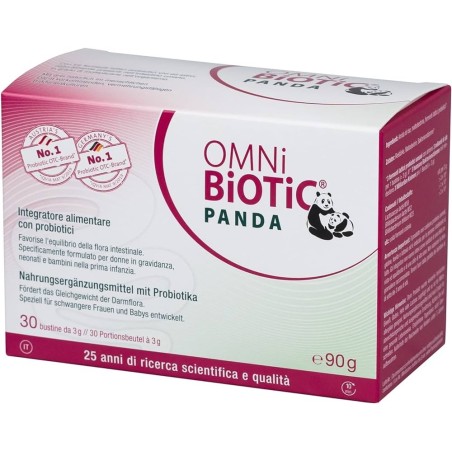 Omni Biotic Panda integratore riequilibrante con probiotici per gravidanza e bambini 30 bustine da 3 g Omni Biotic Panda integratore riequilibrante con probiotici per gravidanza e bambini 30 bustine da 3 g