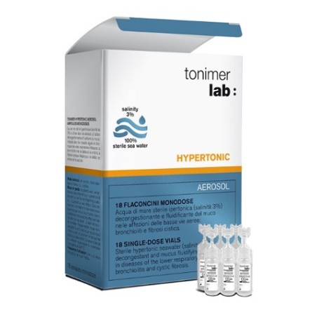 Tonimer Lab Hypertonic Soluzione Ipertonica per Aerosol 18 Flaconcini Tonimer Lab Hypertonic Soluzione Ipertonica per Aerosol 18 Flaconcini