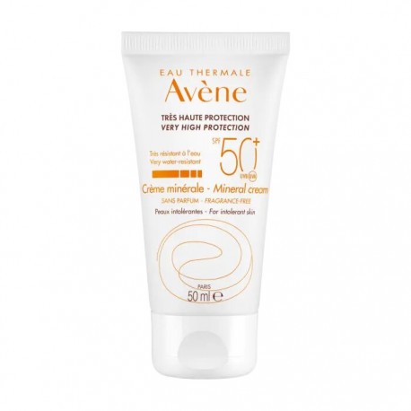 Avene Crema Schermo Minerale SPF50+ protezione solare pelle intollerante o fragile 50 ml