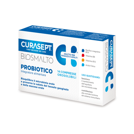 Curasept Biosmalto Probiotico integratore per smalto e dentina 14 compresse Curasept Biosmalto Probiotico integratore per smalto e dentina 14 compresse