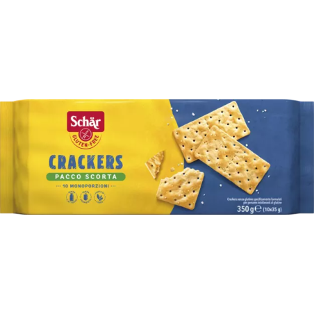 Schar Crackers senza glutine e lattosio leggermente salati 10 monoporzioni Schar Crackers senza glutine e lattosio leggermente salati 10 monoporzioni