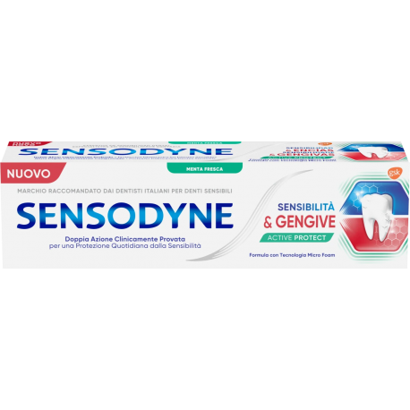 Sensodyne Sensibilità&Gengive Active Protect Dentifricio denti sensibili e gengive sane gusto menta 75 ml