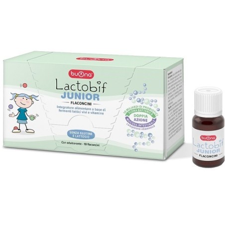 Buona Lactobif Junior integratore per bambini con fermenti lattici e vitamine 10 flaconcini Buona Lactobif Junior integratore per bambini con fermenti lattici e vitamine 10 flaconcini