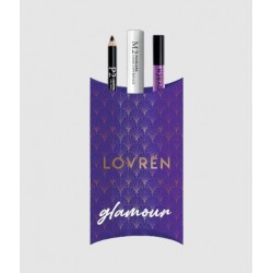 Lovren Glamour Kit cofanetto mascara M2 + matita occhi P2+ olio labbra nude viola