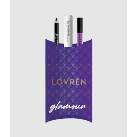 Lovren Glamour Kit cofanetto mascara M2 + matita occhi P2+ olio labbra nude viola Lovren Glamour Kit cofanetto mascara M2 + matita occhi P2+ olio labbra nude viola