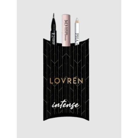 Lovren Intense Kit cofanetto mascara M3 + eye liner E2 + PHA matita labbra Lovren Intense Kit cofanetto mascara M3 + eye liner E2 + PHA matita labbra