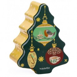 Neavita Fiocchi di Neve albero di natale in latta con 8 filtroscrigno