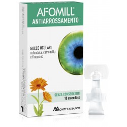 Afomill Antiarrossamento gocce oculari senza conservanti anti arrossamento e irritazione 10 fiale da 0,5 ml