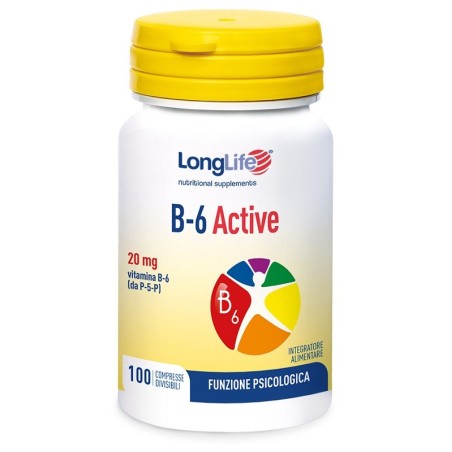 LongLife B6 Active Integratore per la Funzione Psicologica e il Sistema Nervoso 100 compresse LongLife B6 Active Integratore per la Funzione Psicologica e il Sistema Nervoso 100 compresse