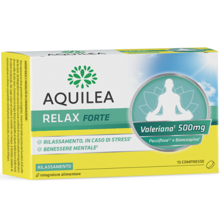 Aquilea Relax Forte integratore per rilassamento e benessere mentale 15 compresse Aquilea Relax Forte integratore per rilassamento e benessere mentale 15 compresse