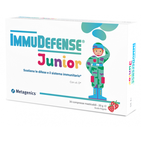 Metagenics Immudefense Junior integratore per immunità dei bambini 30 compresse masticabili fragola