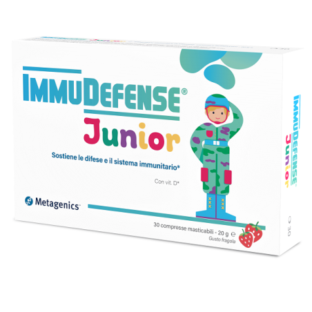 Metagenics Immudefense Junior integratore per immunità dei bambini 30 compresse masticabili fragola Metagenics Immudefense Junior integratore per immunità dei bambini 30 compresse masticabili fragola