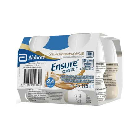 Abbott Ensure Compact Caffe alimento per pazienti malnutriti 4 bottiglie da 125 ml Abbott Ensure Compact Caffe alimento per pazienti malnutriti 4 bottiglie da 125 ml