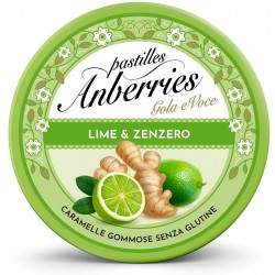 Anberries Lime & Zenzero pastiglie gommose freschezza e benessere per la gola 50 g