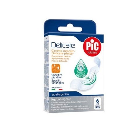 PIC Delicate Solution Cerotto delicato specifico per dita con tampone antibatterico 6 pezzi PIC Delicate Solution Cerotto delicato specifico per dita con tampone antibatterico 6 pezzi