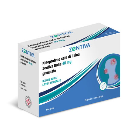 Zentiva Ketoprofene Sale di Lisina 40 mg 24 bustine granulato Zentiva Ketoprofene Sale di Lisina 40 mg 24 bustine granulato