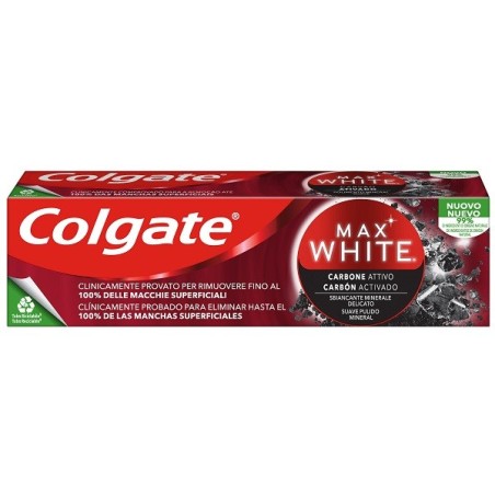 Colgate Max White Expert White Carbon Dentifricio sbiancante con carbone attivo 75 ml Colgate Max White Expert White Carbon Dentifricio sbiancante con carbone attivo 75 ml