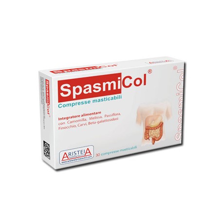 Spasmicol integratore per irregolare funzionalità digestiva 30 compresse masticabili 500 mg