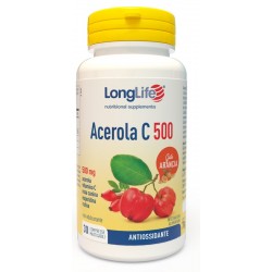 LongLife Acerola C 500 Integratore Antiossidante Gusto Arancia 30 compresse