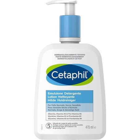 Cetaphil Emulsione Detergente viso per pelle normale, secca e sensibile 470 ml Cetaphil Emulsione Detergente viso per pelle normale, secca e sensibile 470 ml