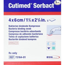 Cutimed Sorbact garza assorbente 4 x 6 cm 5 pezzi