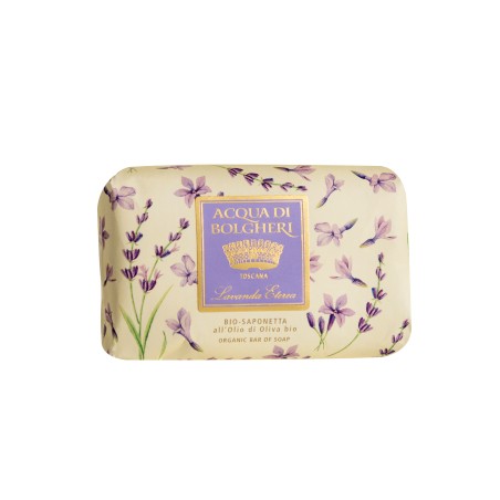 Acqua Di Bolgheri Saponetta Bio Lavanda artigianale talcata legnosa 150 g Acqua Di Bolgheri Saponetta Bio Lavanda artigianale talcata legnosa 150 g