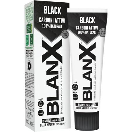 Blanx Black Carbone Dentifricio antimacchia non abrasivo 75 ml Blanx Black Carbone Dentifricio antimacchia non abrasivo 75 ml