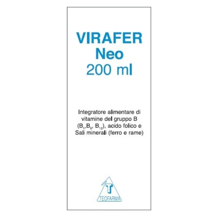 Teofarma Virafer Neo integratore sali minerali e vitamine flacone 200 ml Teofarma Virafer Neo integratore sali minerali e vitamine flacone 200 ml