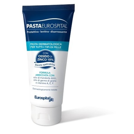 Pasta Eurospital Protettiva lenitiva disarrossante a base di ossido di zinco 100 ml Pasta Eurospital Protettiva lenitiva disarrossante a base di ossido di zinco 100 ml