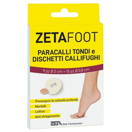 Zetafoot 9 paracalli tondi + 15 dischetti callifughi per calli dei piedi