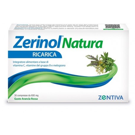 Zerinol Natura Ricarica integratore difese immunitarie gusto arancia rossa 14 bustine