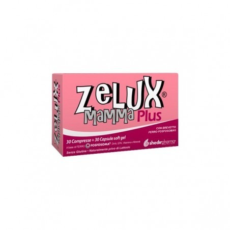 Zelux Mamma Plus integratore a base di ferro DHA vitamine minerali 30 capsule + 30 compresse Zelux Mamma Plus integratore a base di ferro DHA vitamine minerali 30 capsule + 30 compresse