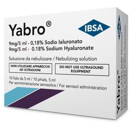 Yabro Aerosol 0,18% acido ialuronico 10 flaconcini da 5 ml Yabro Aerosol 0,18% acido ialuronico 10 flaconcini da 5 ml