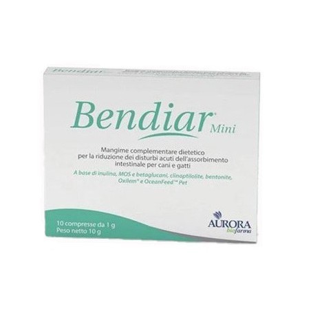 Aurora Biofarma Bendiar Mini integratore per assorbimento intestinale di cani e gatti 10 compresse Aurora Biofarma Bendiar Mini integratore per assorbimento intestinale di cani e gatti 10 compresse