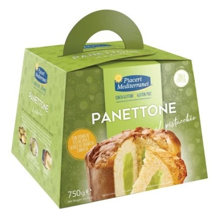 Piaceri Mediterranei Panettone al pistacchio senza glutine 750 g Piaceri Mediterranei Panettone al pistacchio senza glutine 750 g