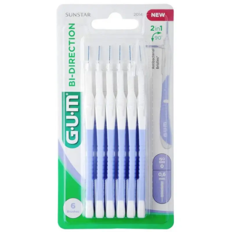 Gum Bi-direction Iso Scovolino interdentale per igiene orale 0,6 mm 6 pezzi Gum Bi-direction Iso Scovolino interdentale per igiene orale 0,6 mm 6 pezzi