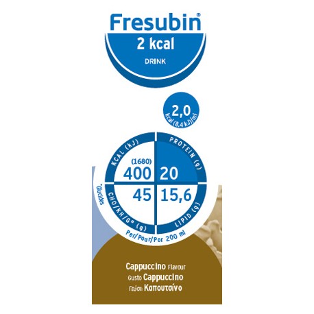 Fresubin 2 Kcal Drink gusto cappuccino per pazienti malnutriti 4 flaconi x 200 ml