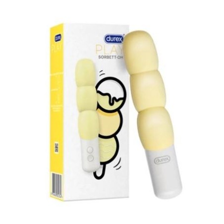 Durex Sorbett-oh Soft Yellow Vibratore a tre sfere con otto modalità di vibrazione 1 pezzo Durex Sorbett-oh Soft Yellow Vibratore a tre sfere con otto modalità di vibrazione 1 pezzo