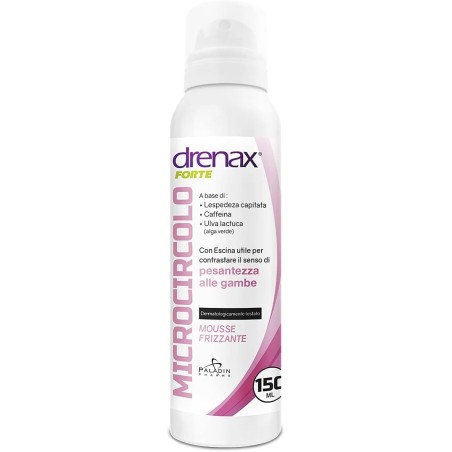 Drenax Forte Microcircolo Mousse Frizzante per pesantezza delle gambe 150 ml Drenax Forte Microcircolo Mousse Frizzante per pesantezza delle gambe 150 ml