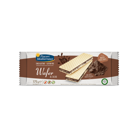 Piaceri Mediterranei Wafer al Cacao senza glutine e lattosio 175 g Piaceri Mediterranei Wafer al Cacao senza glutine e lattosio 175 g