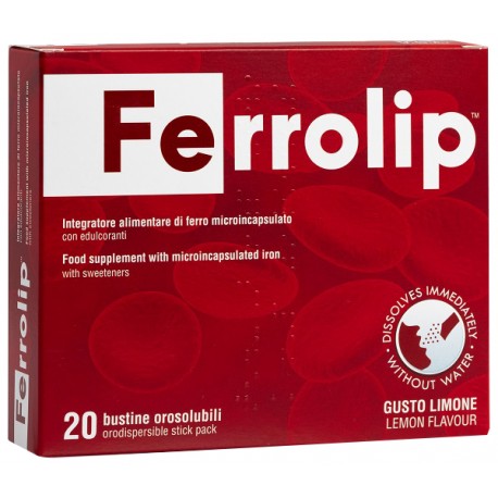 Ferrolip integratore a base di ferro 20 bustine orosolubili gusto limone