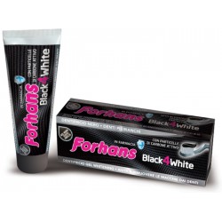Forhans Black 4 White dentifricio al carbone attivo che aiuta a rimuovere le macchie dai denti 75 ml