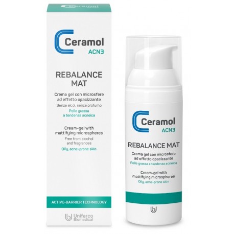 Ceramol Acne Rebalance Mat 50 ml - Fluido viso opacizzante per pelle grassa