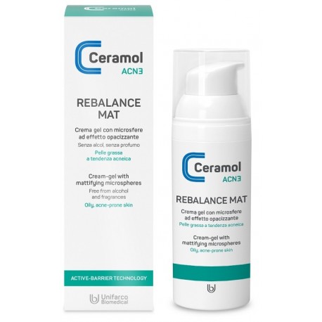 Ceramol Acne Rebalance Mat Fluido viso opacizzante per pelle grassa