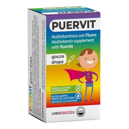 Puervit Gocce Integratore Multivitaminico con Fluoro per bambini 12ml Puervit Gocce Integratore Multivitaminico con Fluoro per bambini 12ml