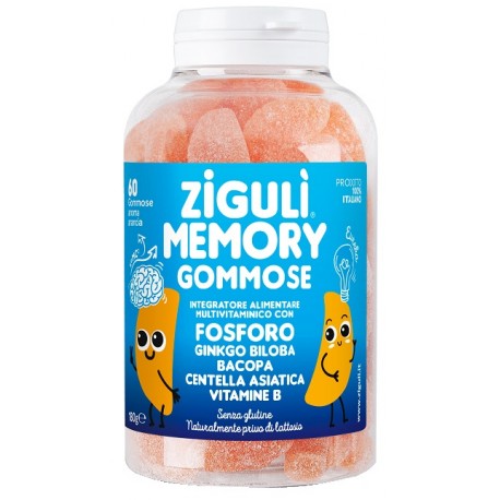 Zigulì Memory integratore per favorire la concentrazione 60 gommose gusto arancia