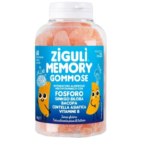 Zigulì Memory integratore per favorire la concentrazione 60 gommose gusto arancia Zigulì Memory integratore per favorire la concentrazione 60 gommose gusto arancia