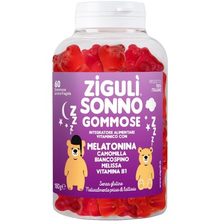 Zigulì Sonno integratore per favorire il sonno naturalmente 60 orsetti gommosi gusto fragola Zigulì Sonno integratore per favorire il sonno naturalmente 60 orsetti gommosi gusto fragola